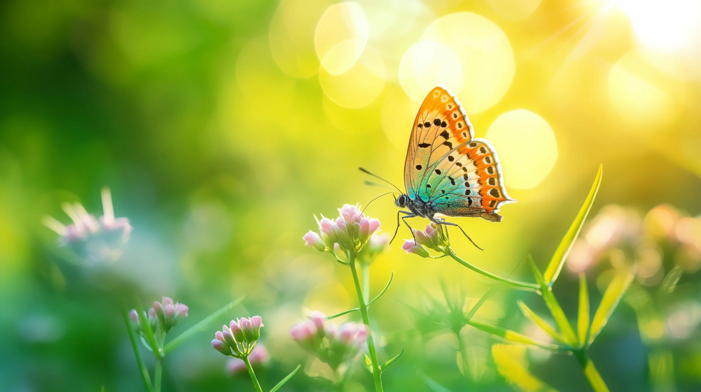 Schmetterling auf Blüten
